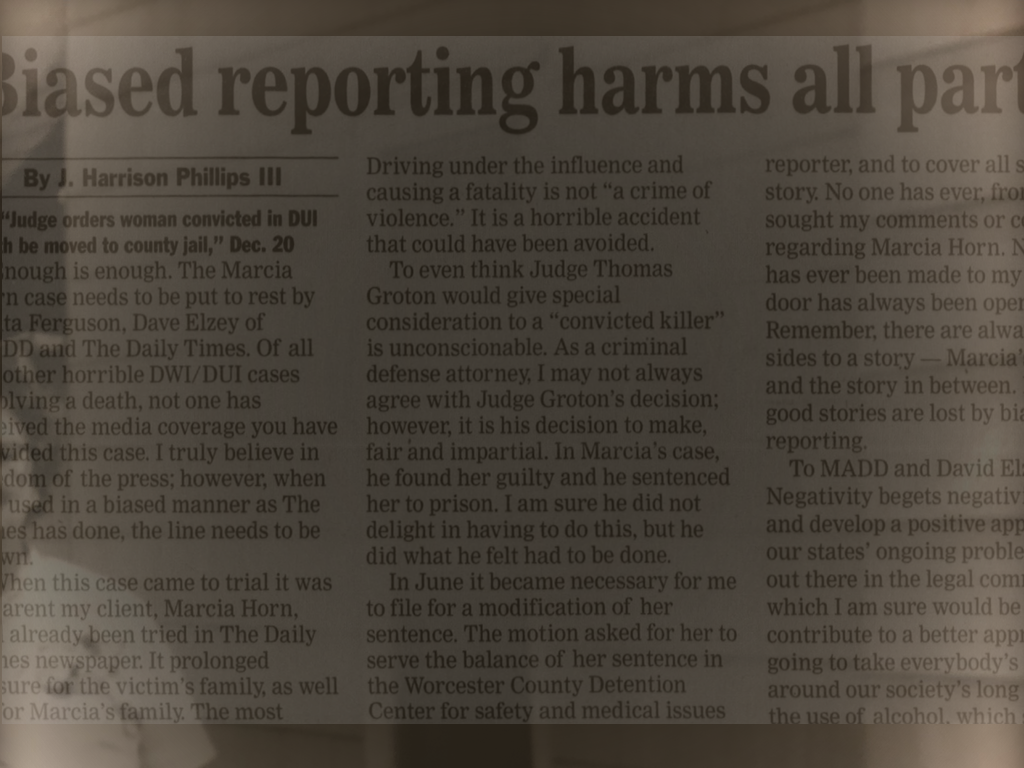 Her Family Tree by Marcia Horn News articles about trial